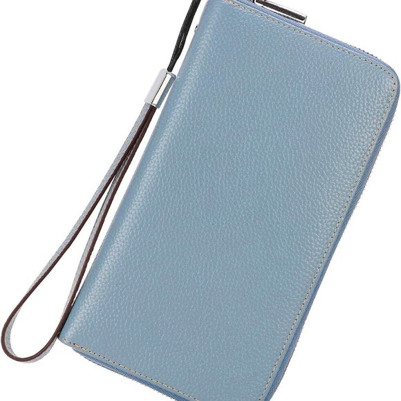 Accessories - Women's Leather RFID Blocking Wallet Phone Clutch Travel Purse Wristlet